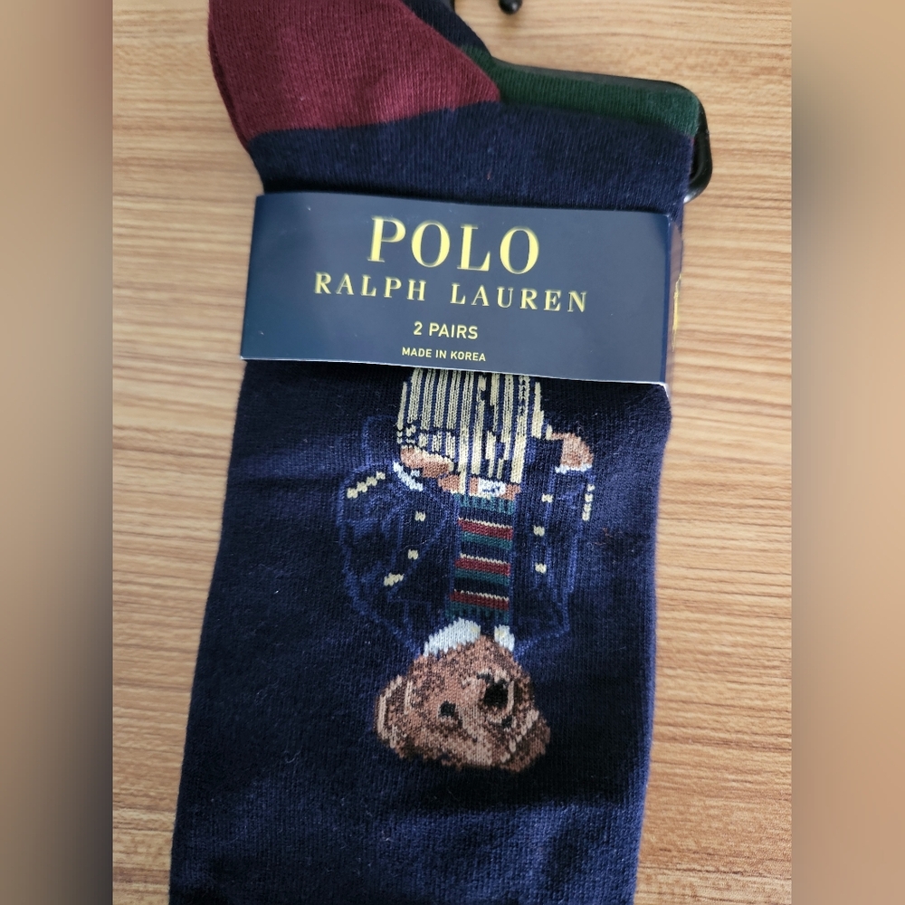 Polo by Ralph Lauren Men's Navy and Burgundy Polo Bear Socks (Assortment)